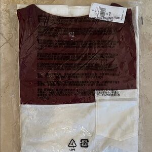 NWT! GAP Burgundy and White Colorblock Top